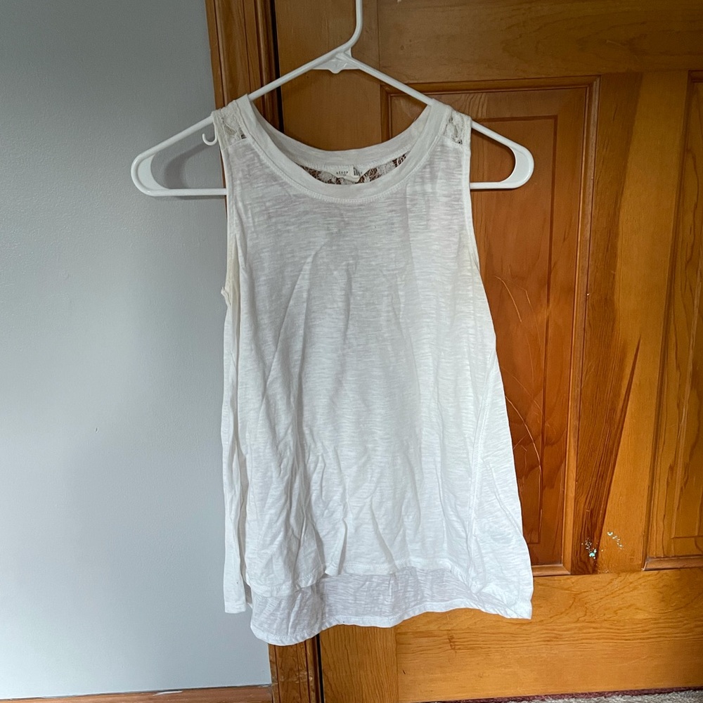 White Aeropostale Tank Top with Lace Back